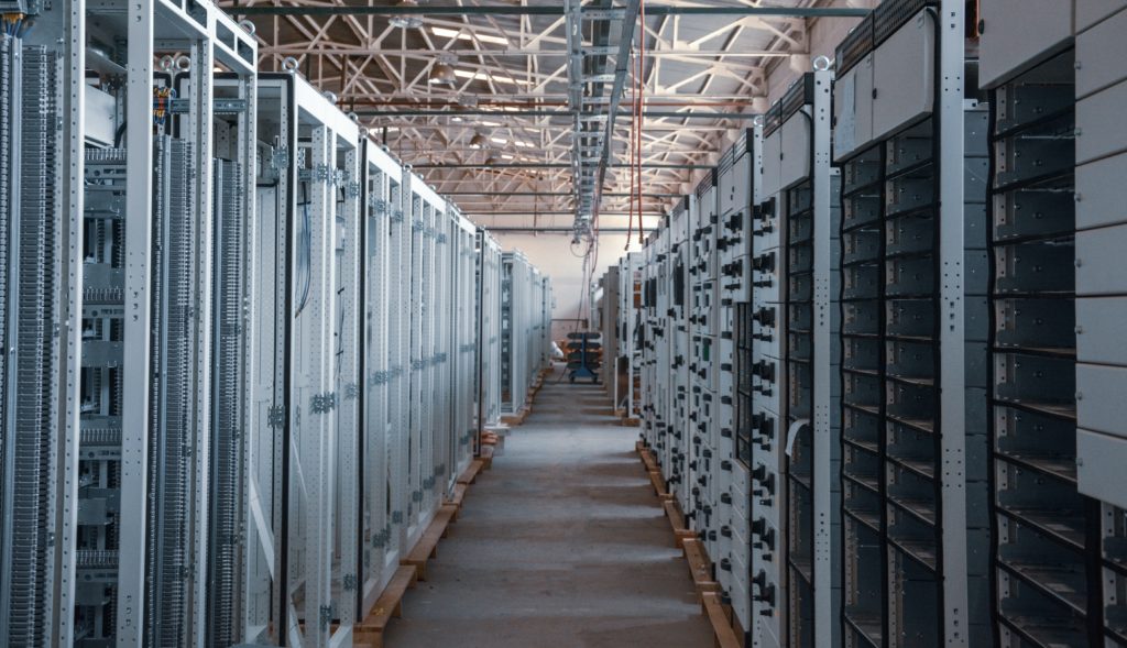 Server racks waiting to be deployed